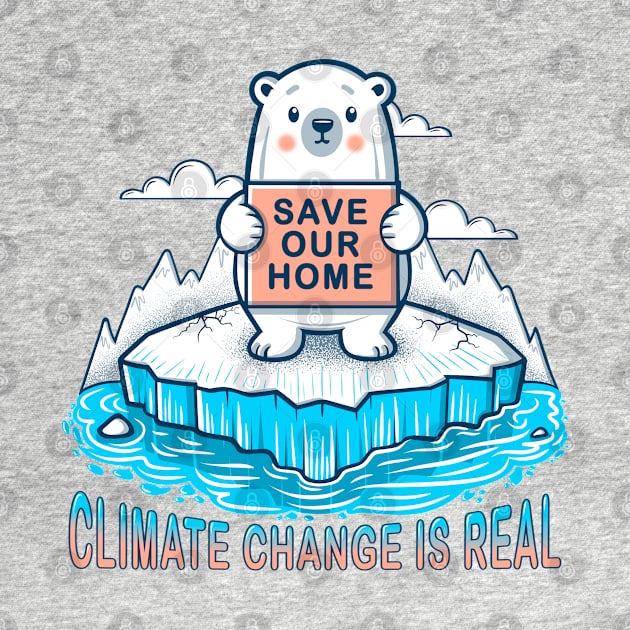 Polar Bear Climate Change Illustration by ilhnklv